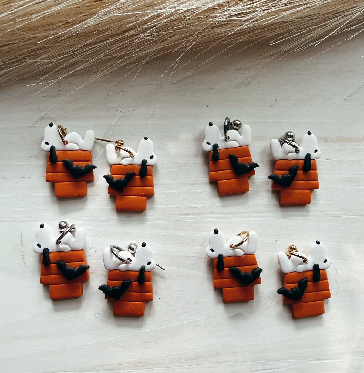 dog house halloween earrings