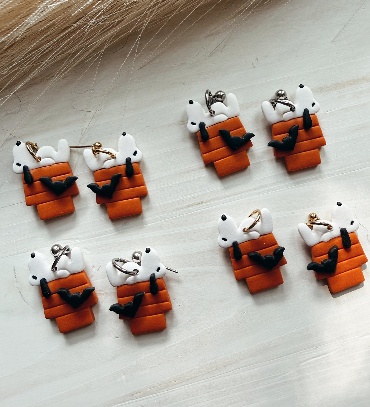 dog house halloween earrings