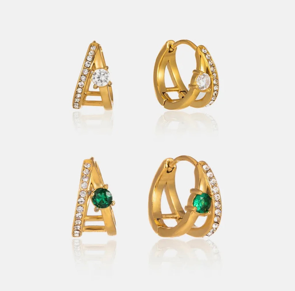 The Juniper earring - green or clear