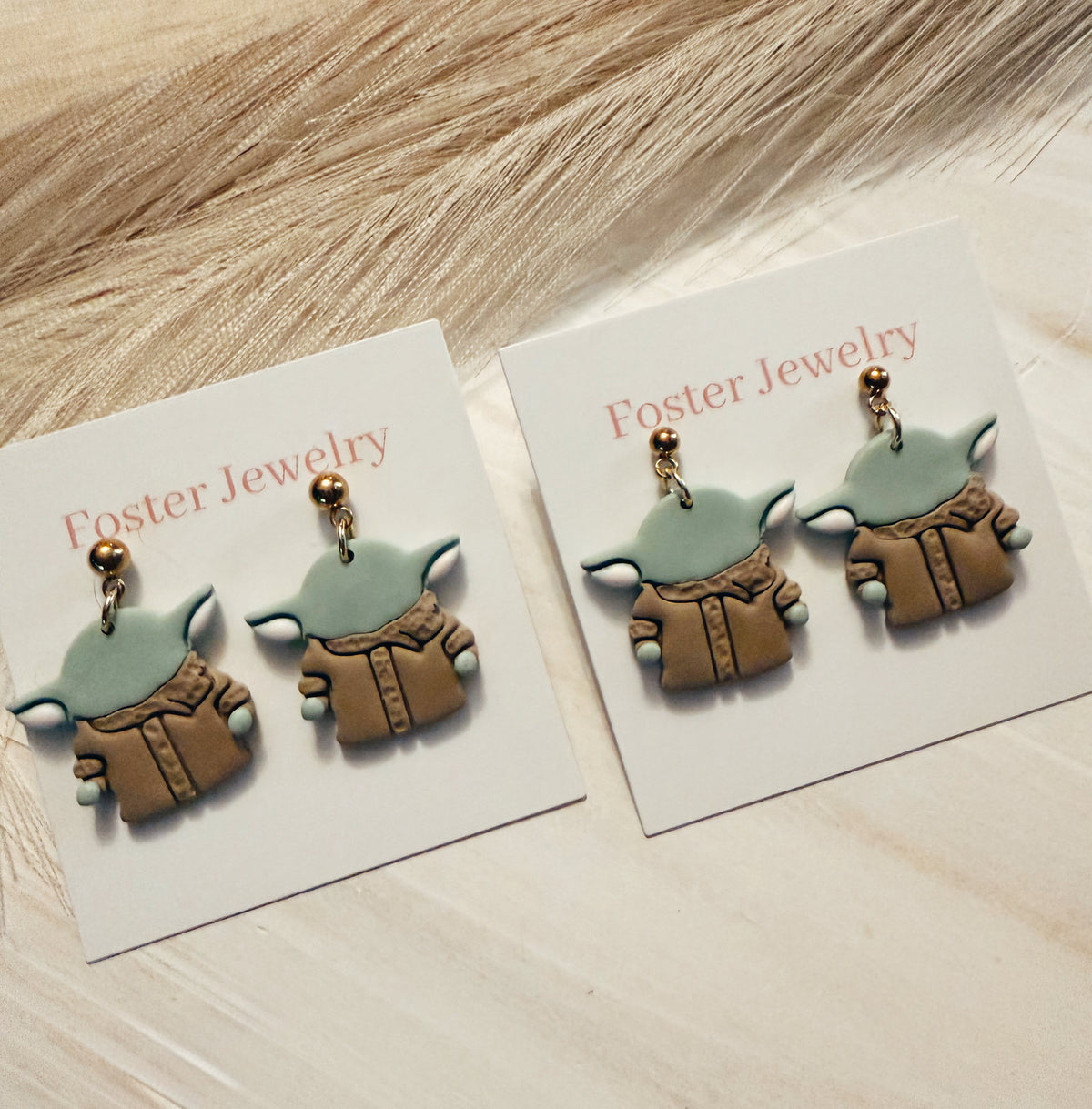 Little green guy earrings