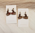 Hat on book earrings