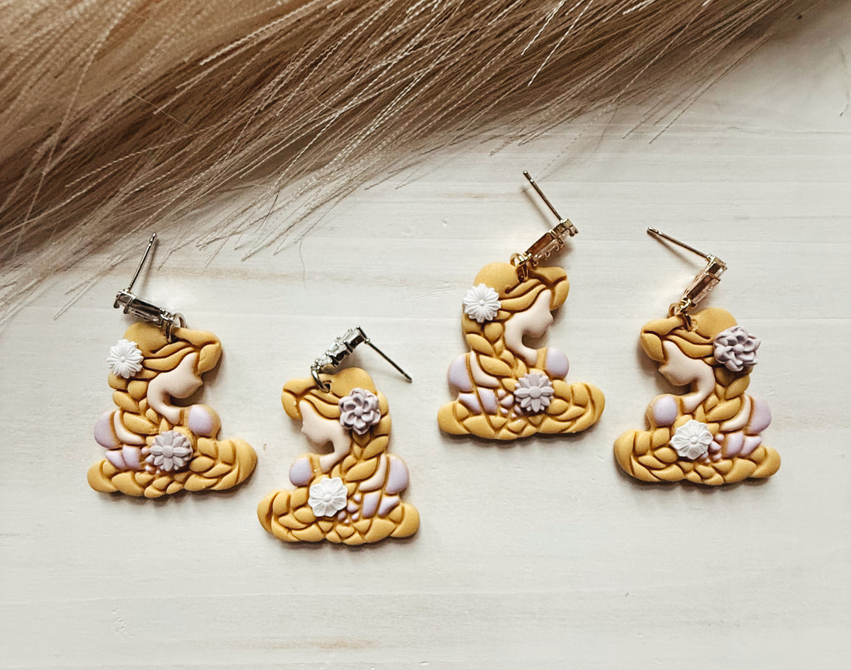 Long haired princess earrings