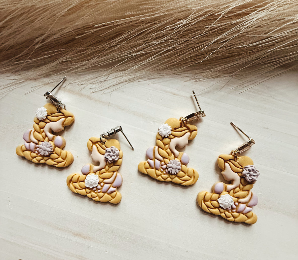 Long haired princess earrings
