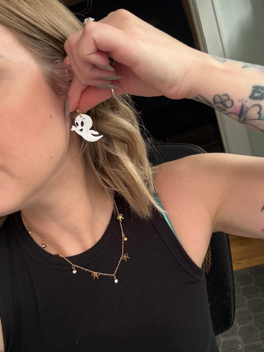 Friendly ghost earrings