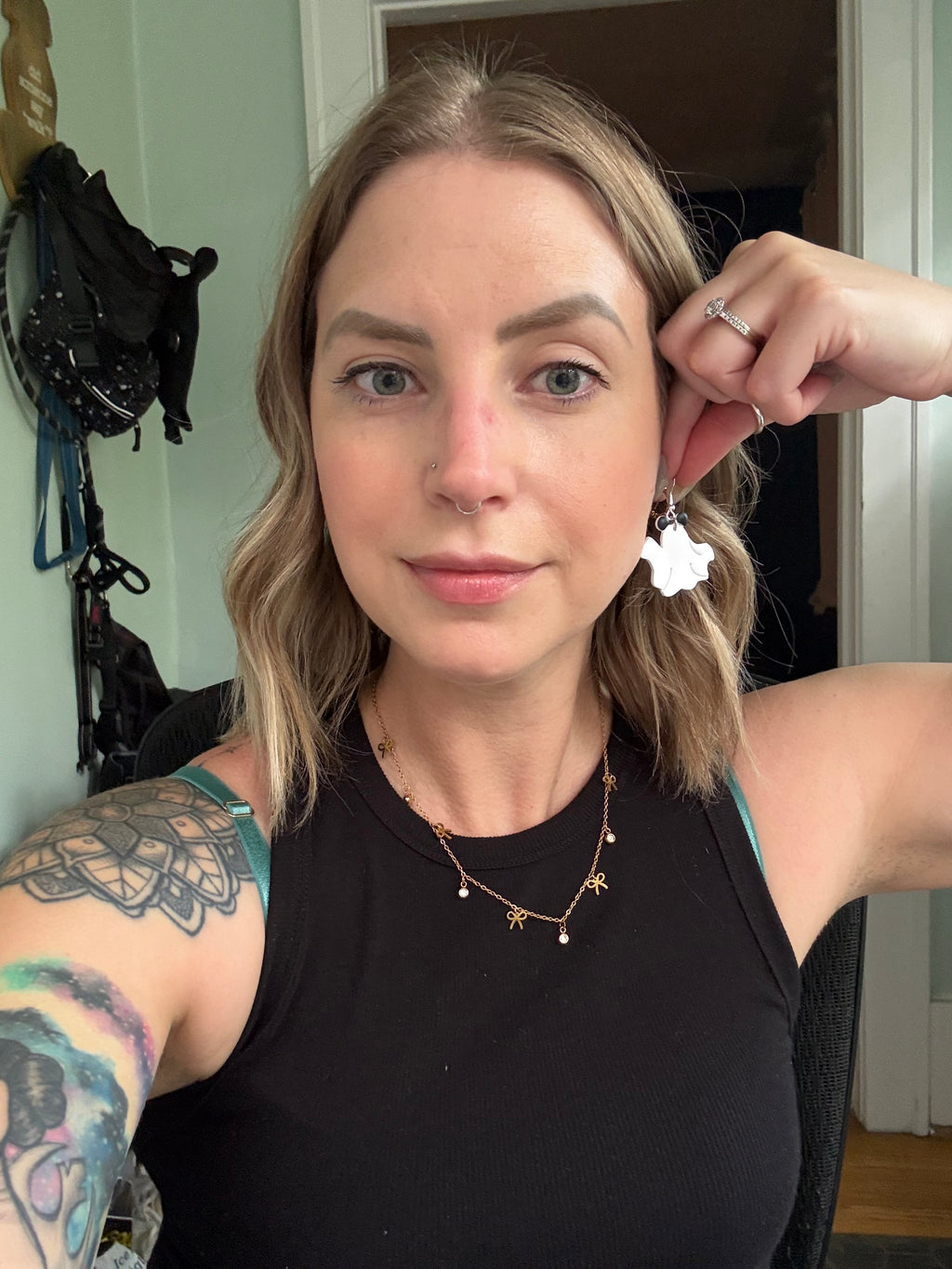 Mouse ghost earrings