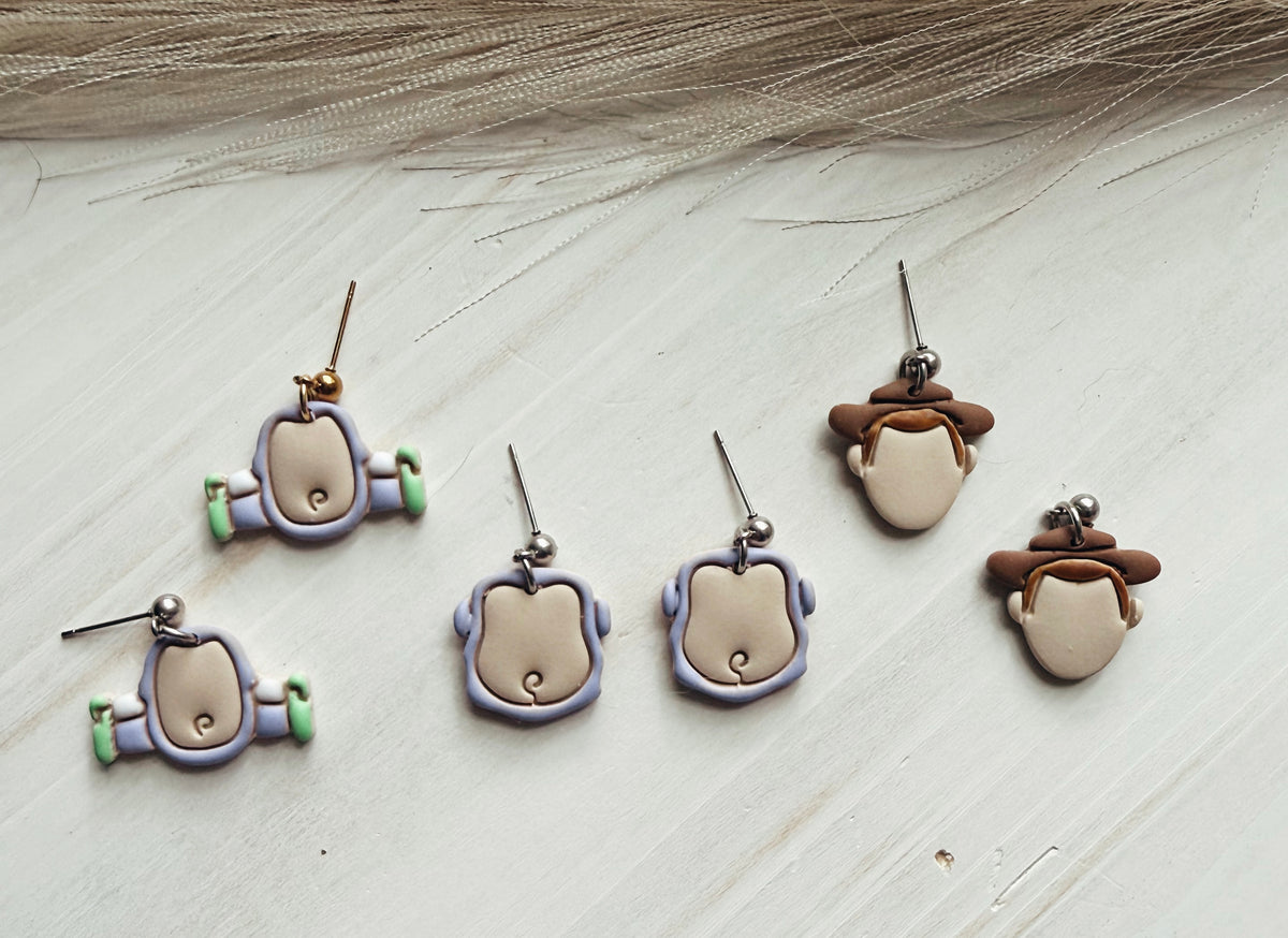 Cow boy earrings